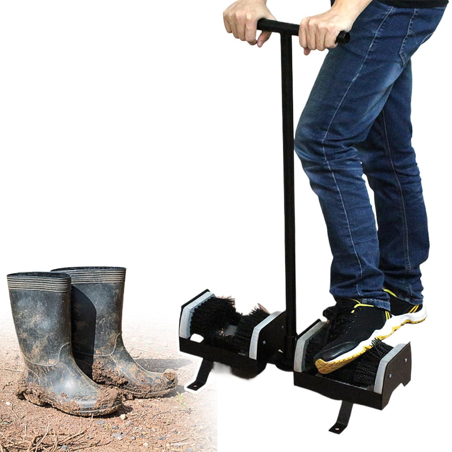 Spazzola per la pulizia degli stivali, setole rigide a doppia faccia per una rimozione efficace del fango, ideale per stivali da pioggia, da trekking e da calcio, perfetta per fattorie e giardini