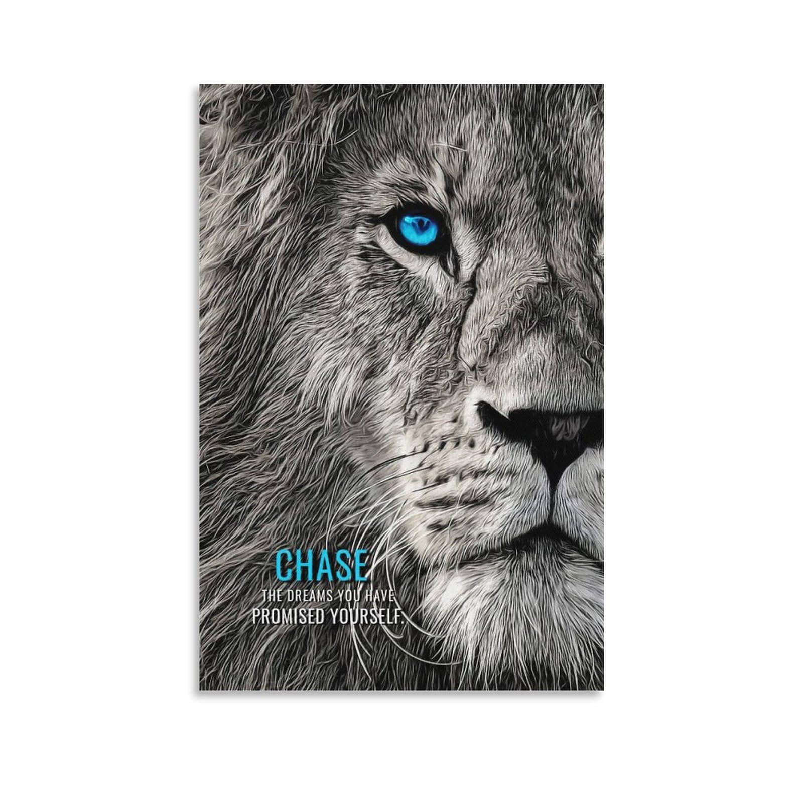 Chase Your Dreams Lion Inspirational & Motivational Posters Wall Decor For Bedroom Canvas Painting Bathroom Art Wall Decor 24x36inch(60x90cm)