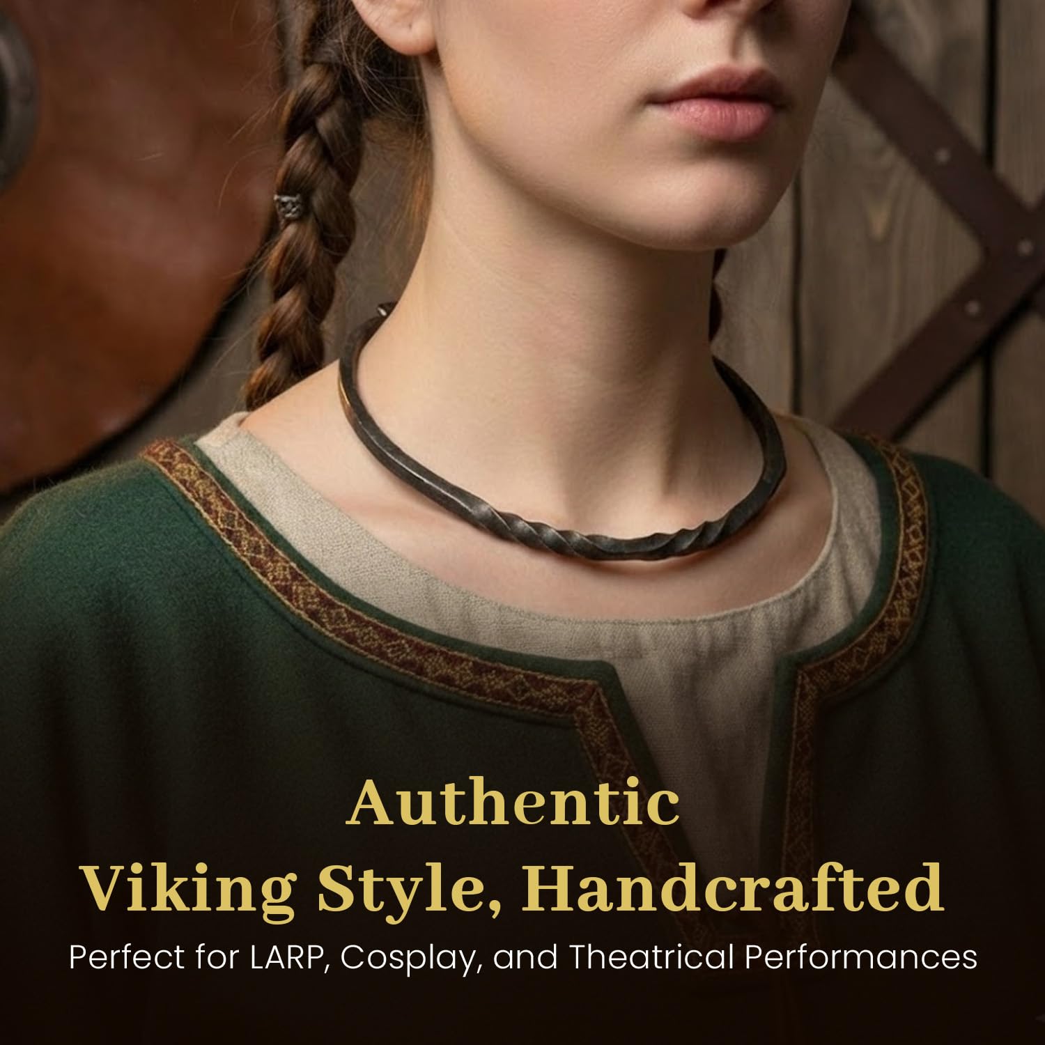 ARTIZANSTORE Hand Forged Iron Torc | Unisex Viking Necklace | Embrace Norse Heritage Jewelry | Rustic Gift for Men and Women - Image 2