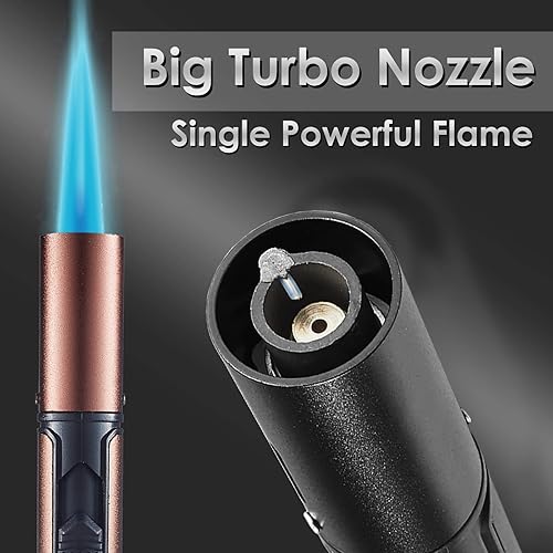 Miniatura 5 de Urgrette Paquete de 2 encendedores de butano, encendedor recargable de 6 pulgadas, encendedor de butano ajustable para parrilla, barbacoa, velas,