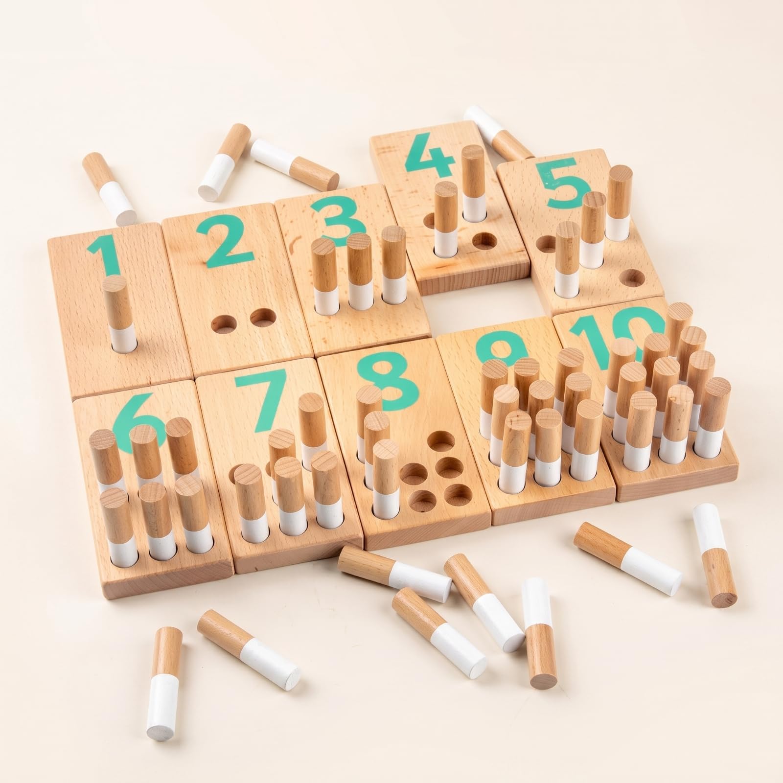 Juego Numerar Didáctico Tablero con Clavijas Números Juguete Educativo para Preescolares
