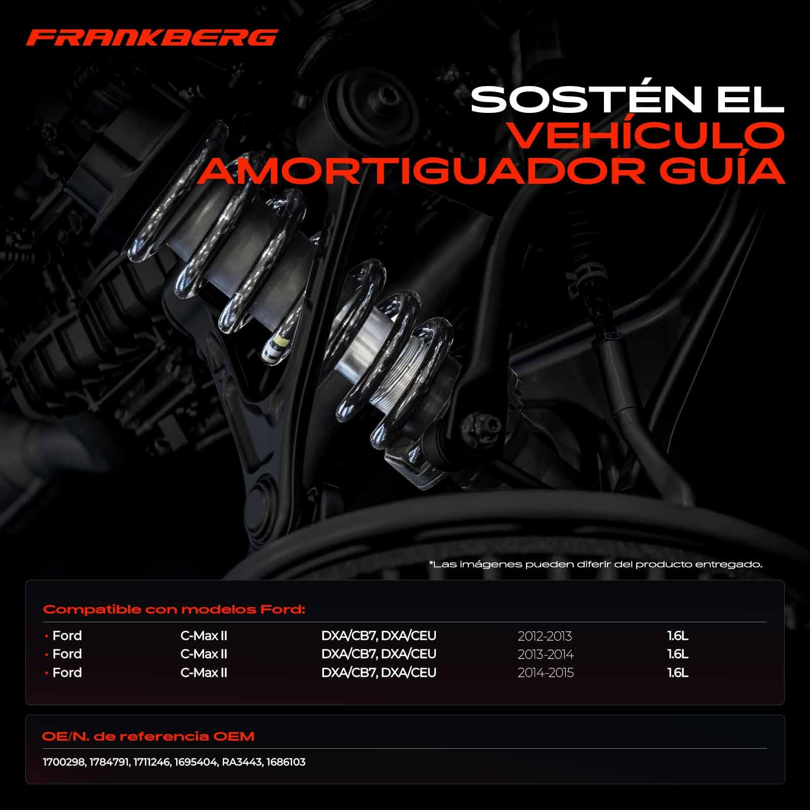 Frankberg 2 muelles de suspensión para eje delantero 1700298 | Compatible con: C-Max II DXA/CB7 DXA/CEU