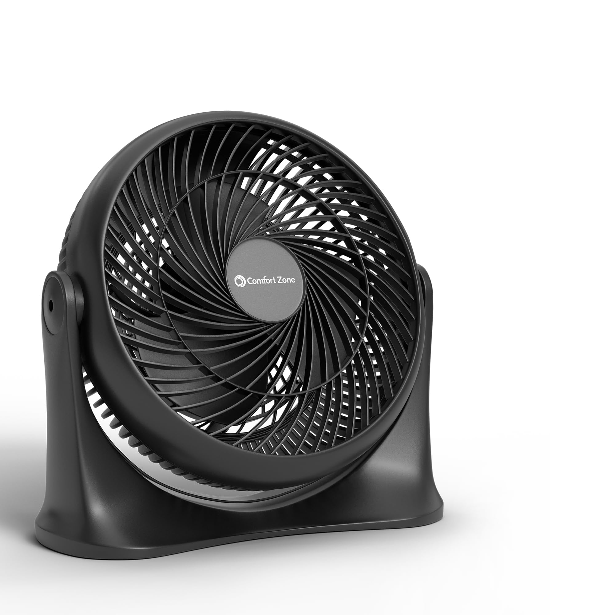 Comfort Zone 11-Inch High-Velocity Tabletop Air Circulator Fan, Quiet Personal Fan with 3 Speeds & 90° Adjustable Tilt – Portable Desk Fan for Home, Bedroom, or Office, Black