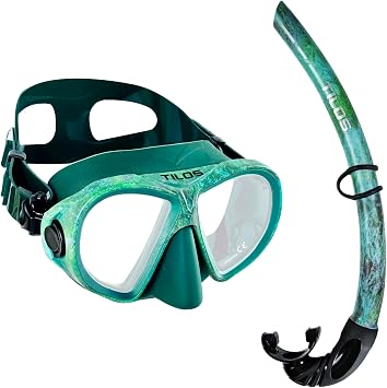 Tilos Aquastalk Mask with Spawn Spearfishing Freediving Snorkel Set