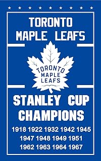 ENMOON Champion Toronto Team Maple Leaf Flag Fans (3x5ft, Vivid Color, 150D Poly) HD Printing Quality Brass Grommets Banner for Man Cave Shop