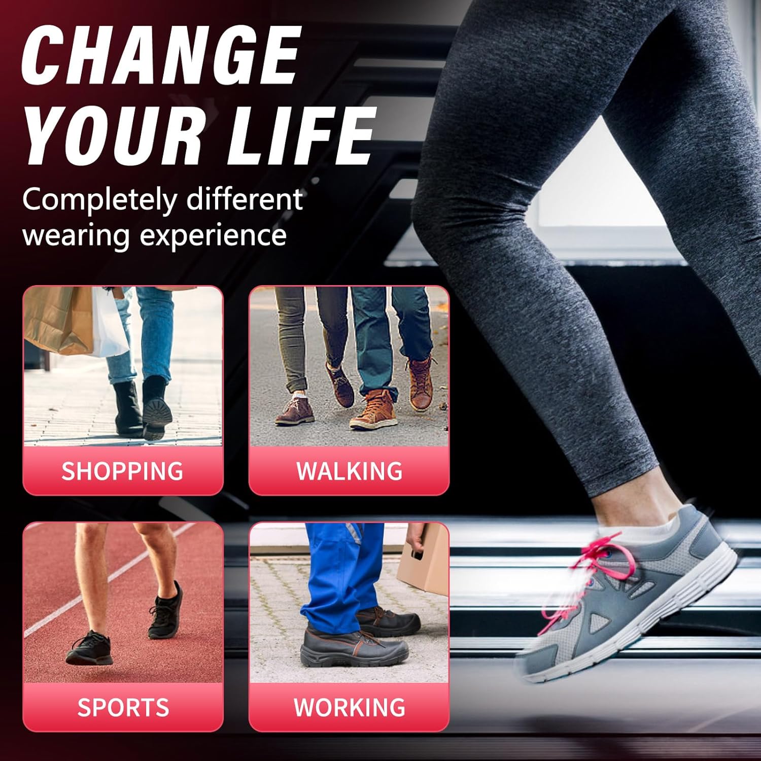 Plantar Fasciitis Insoles: Arch Support Inserts Men Women - Plantar Fasciitis Relief Walking All Day - Orthotic Inserts for Men Women Flat Feet - Shock Absorbing - Athletic - L - Image 6