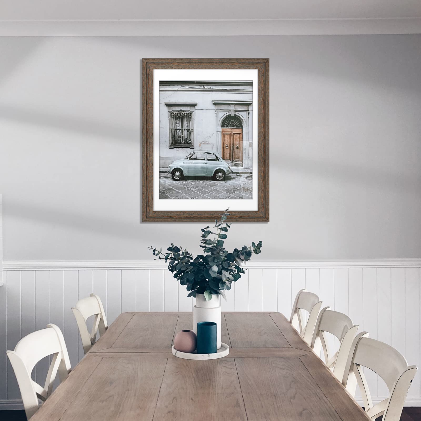Golden State Art, Juego de 4 portarretratos de 18 x 24 pulgadas, muestra fotos de 16 x 20 pulgadas con paspartú o de 18 x 24 pulgadas sin paspartú, marco de madera maciza con moldura ancha para