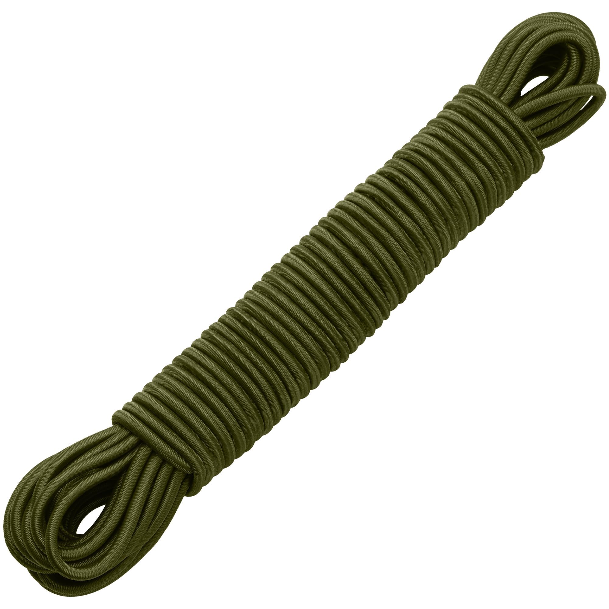 PRETEX Gummiband Expander 5mm x 20m - Spanngummi mit Latexkern - Gummiseil Expanderseil zuschneidbar - Spannseil Planenseil 20m lang - Bungee Cord - Olivgrün