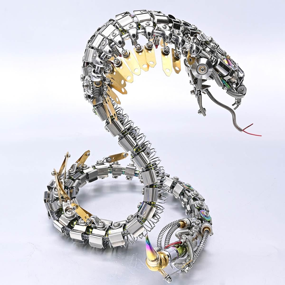 Rompecabezas de metal 3D para adultos, montaje mecánico DIY Viper Cobra serpiente modelo, Steampunk realista serpiente rompecabezas para construir, regalo creativo (1000 piezas)