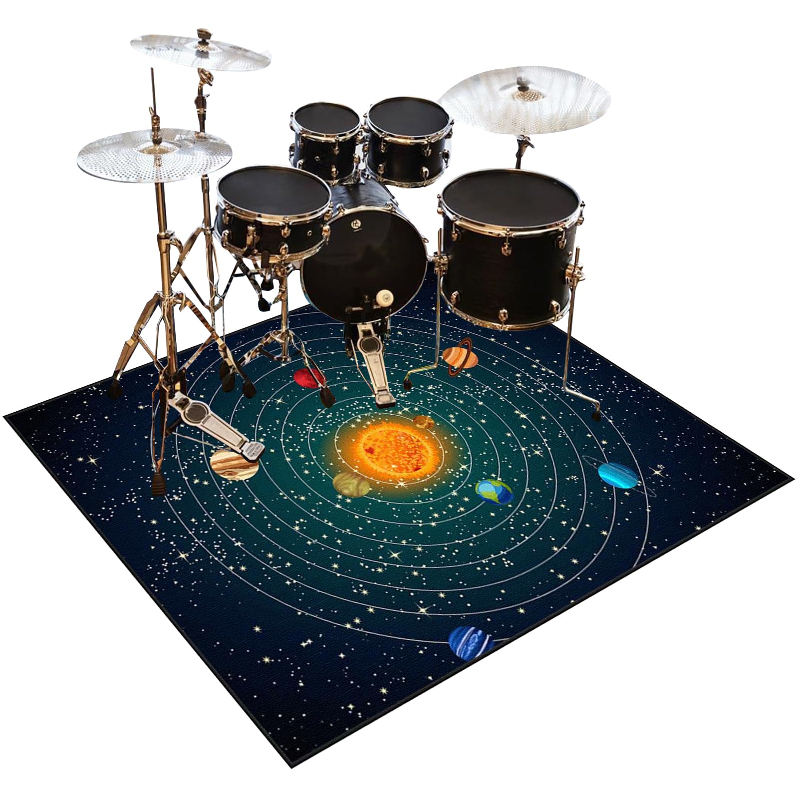 Mata na baterie, dźwiękoszczelna mata bębnowa, instrumenty muzyczne mata podłogowa 160 x 140 cm, mata ochronna, akcesoria perkusyjne, wykładzina antypoślizgowa