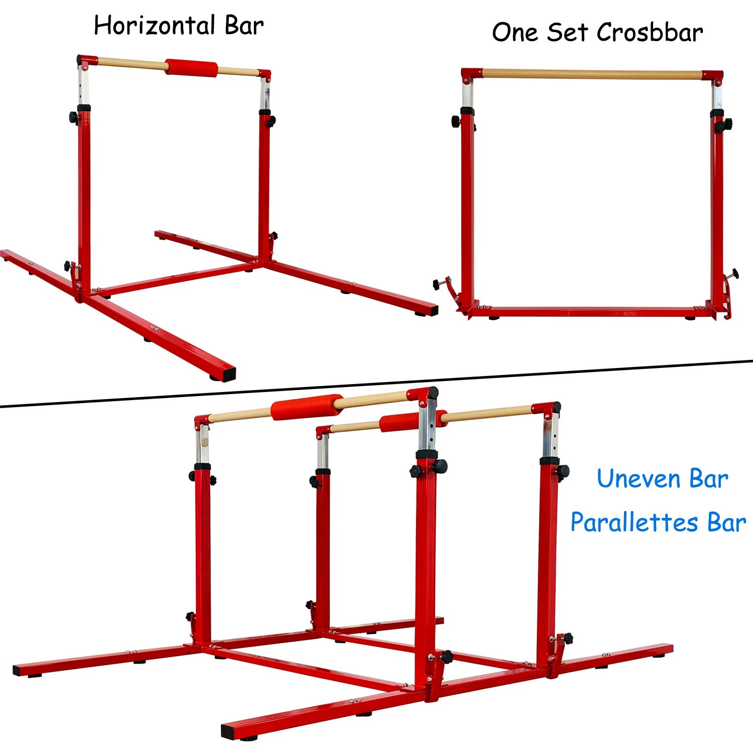 Buy MARFULA Gymnastics Double Horizontal Bar 3Play Parallel Bars Uneven