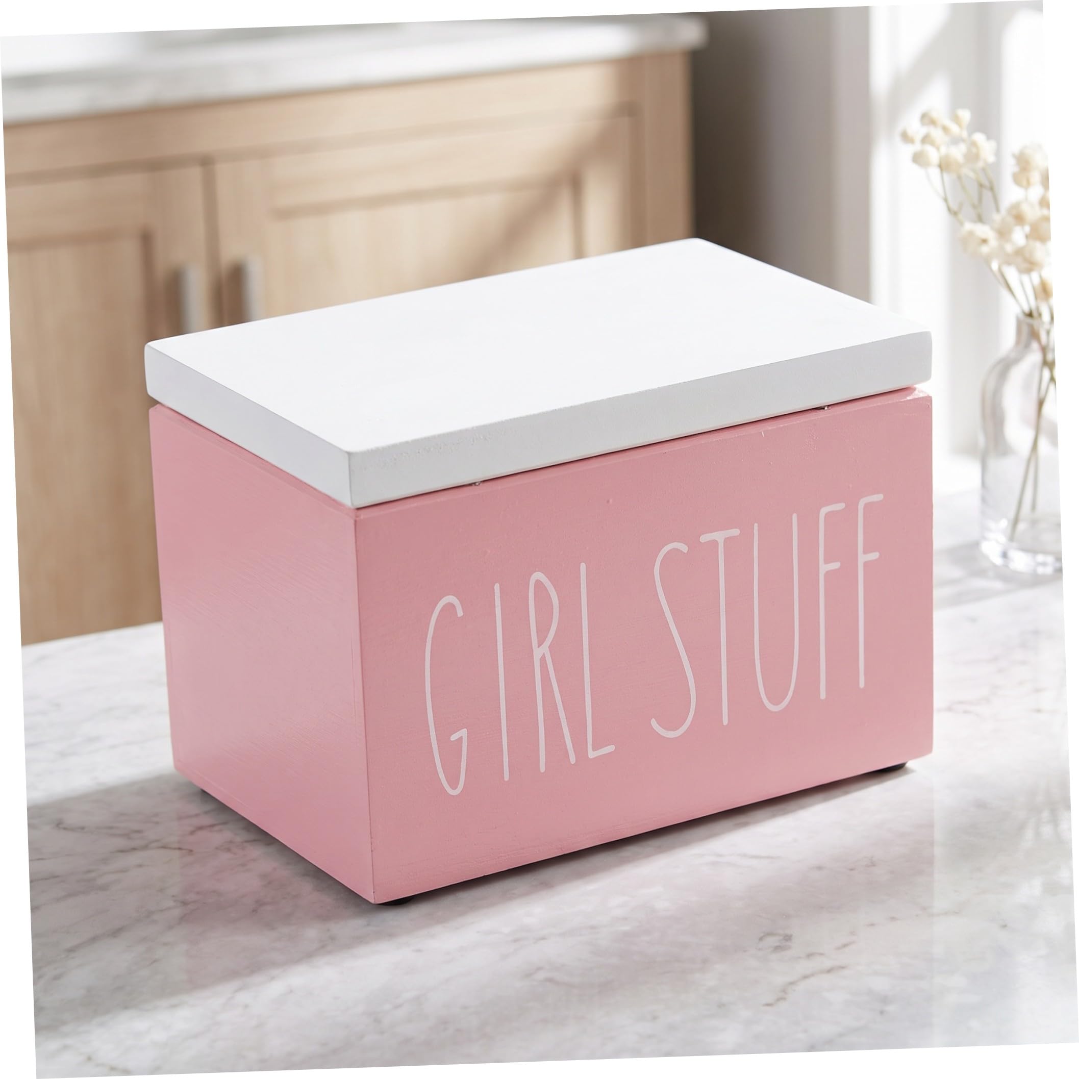 Uonlytech 2 Pezzi Scatola Organizer per Assorbenti e Tamponi in Legno con