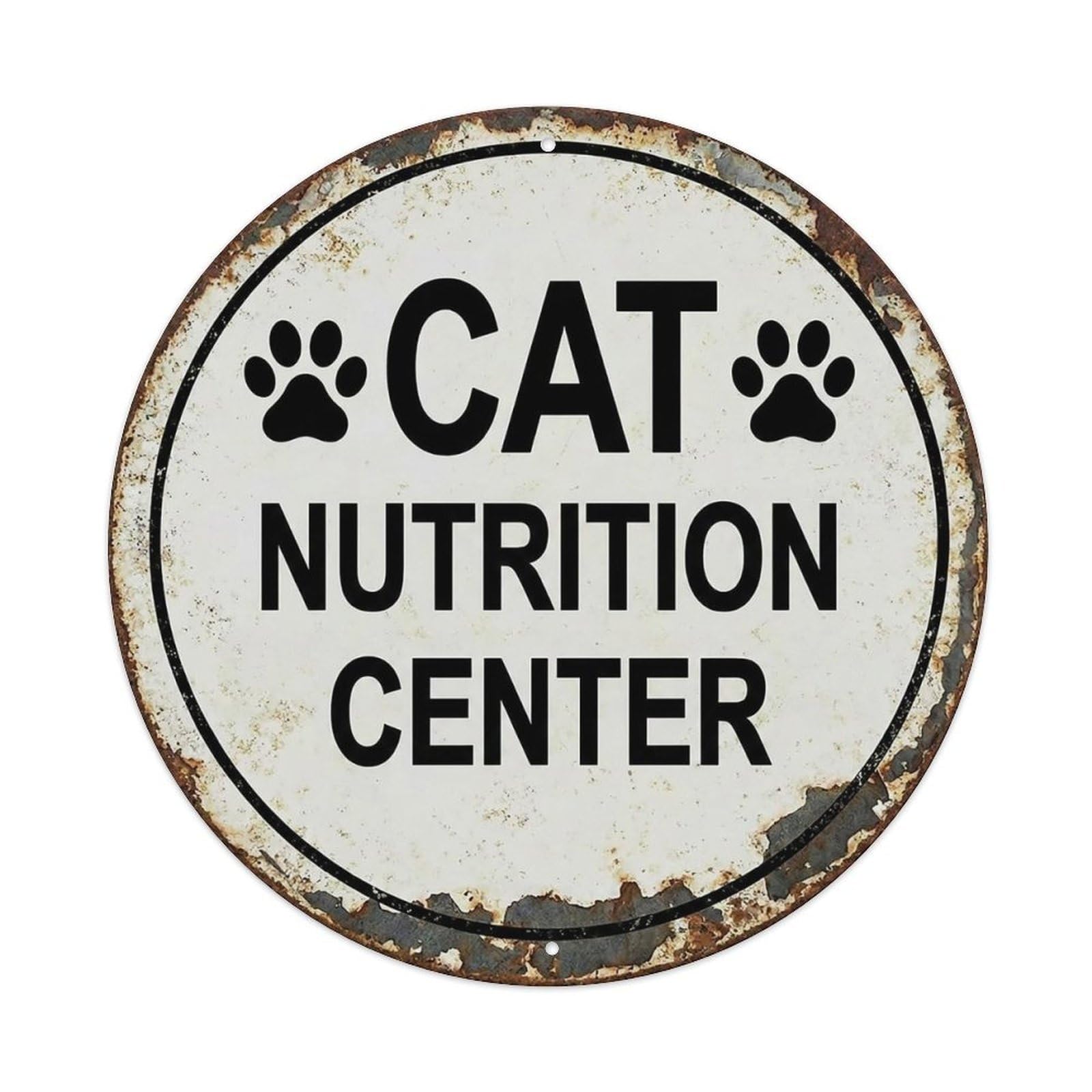 Vintage Cat Nutrition Center Hub Vintage Metal Tin Sign Plaque Wall Decor for Cafe, Club Bar, Office, Garden Metal Poster 8x8Inch