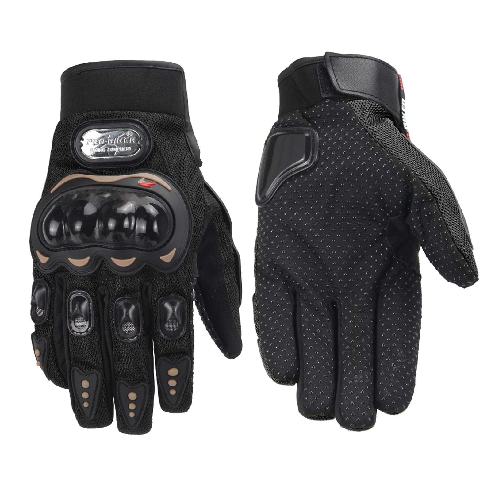 Guanti Da Moto Uomo Estivi Traspiranti, Modello MCS 01C Black, Taglia L, Con Protezione Nocche E Touchscreen, Per Motocross, Ciclismo