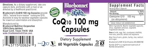 Miniatura 2 de BlueBonnet Cápsulas vegetarianas CoQ-10, 100 mg, 60 unidades