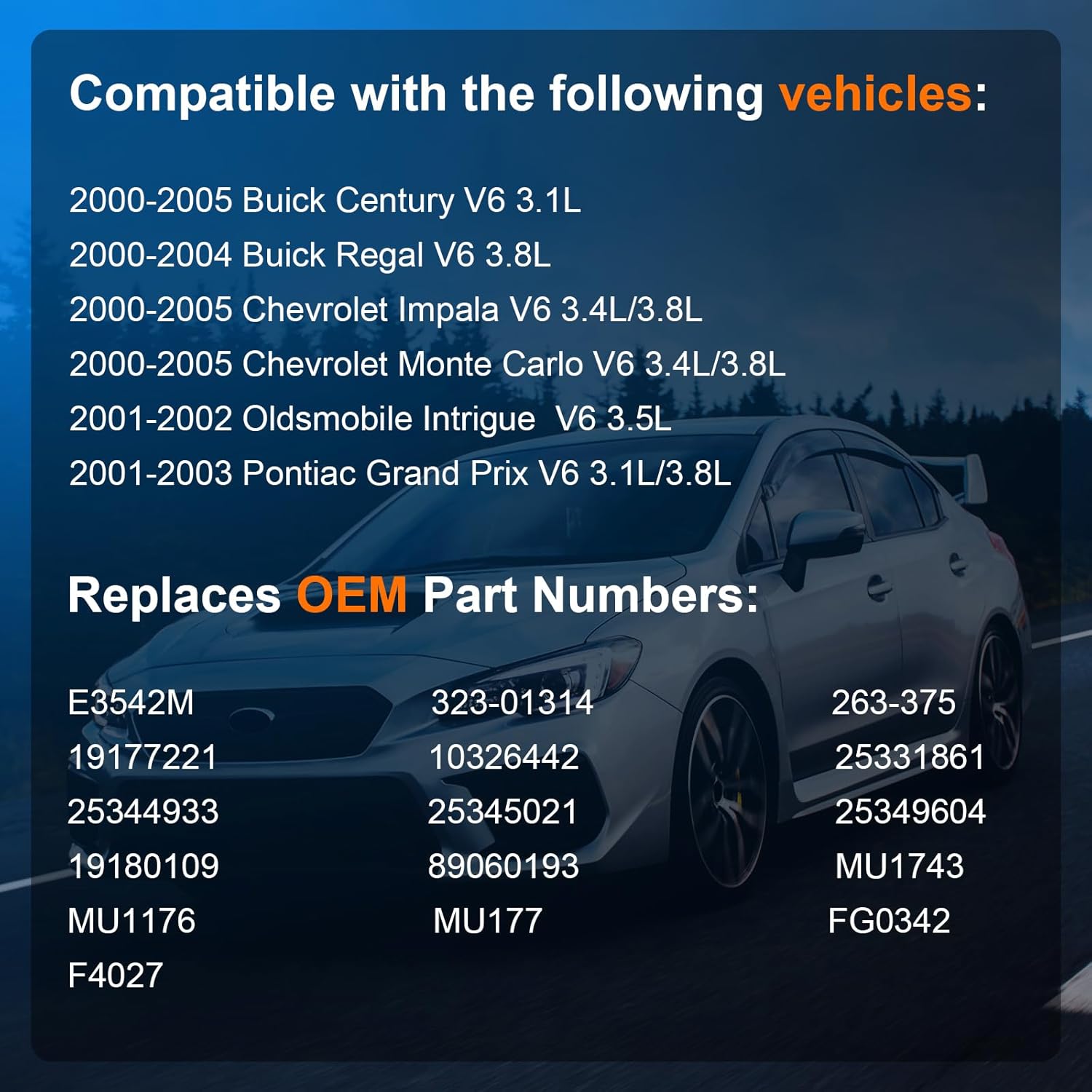 Electric Fuel Pump Assembly w/Level Sensor Fits for Chevy Impala Buick Regal 2000 2001 2002 2003 2004 2005 Pontiac Grand Prix & More(3.1L 3.4L 3.8L), E3542M