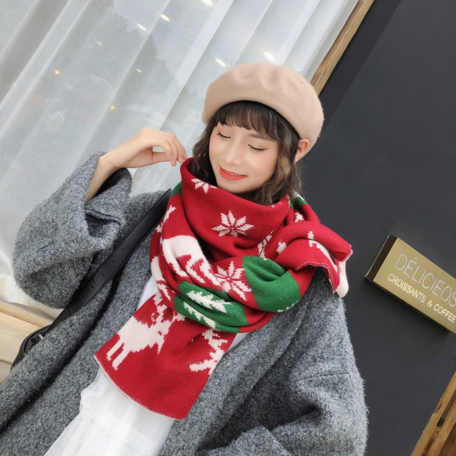 Knitted Warm and Versatile Shawl for Autumn and Winter, Scarf