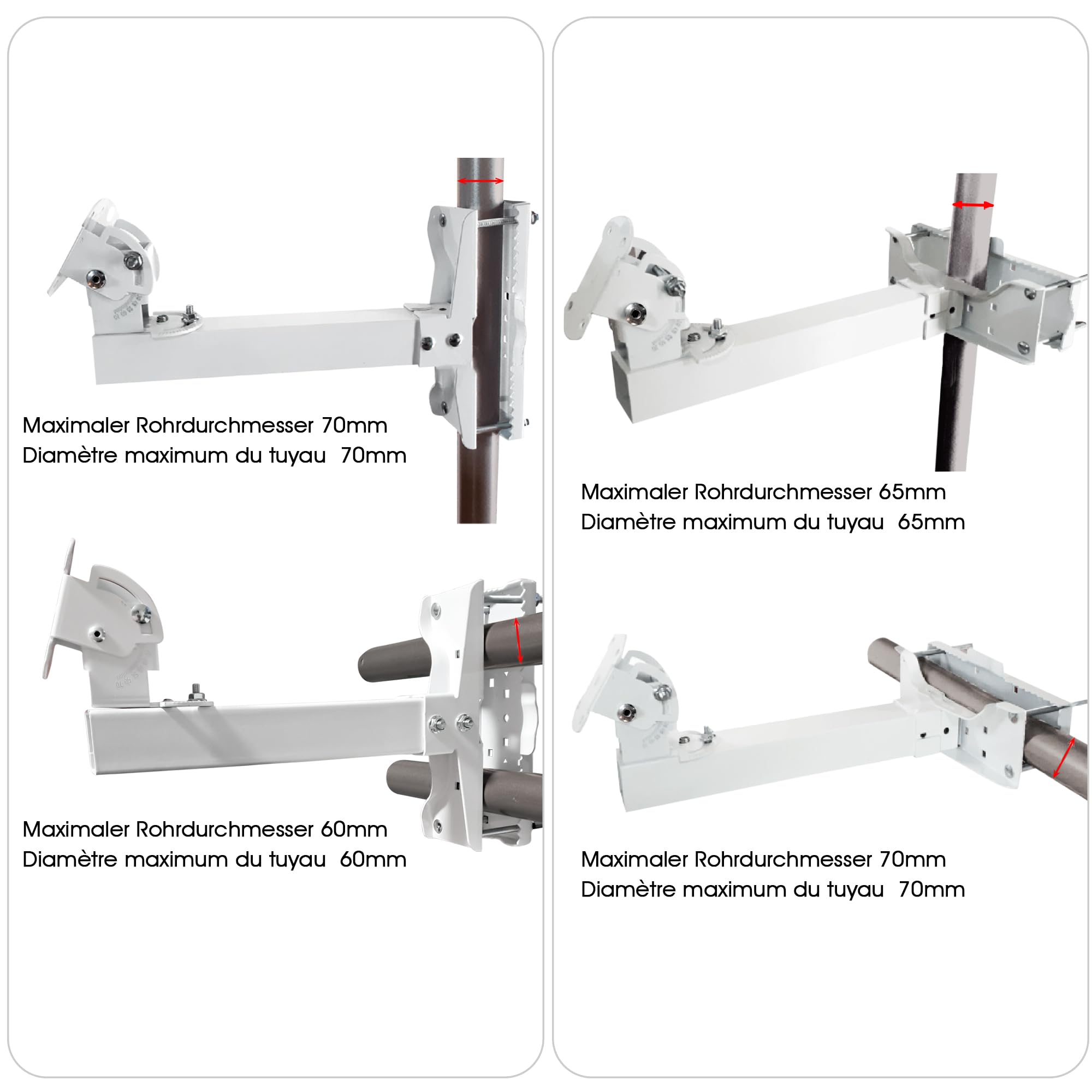POWERSAT - Flache Satellitenschüssel, 2 Anschlüsse/ 4 Anschlüsse, ideal für ASTRA 1(19.2 E) Satelliten-TV, robuste Satellitenantenne, wetterfest, ideal für Balkon und Camping(TWIN LNB)