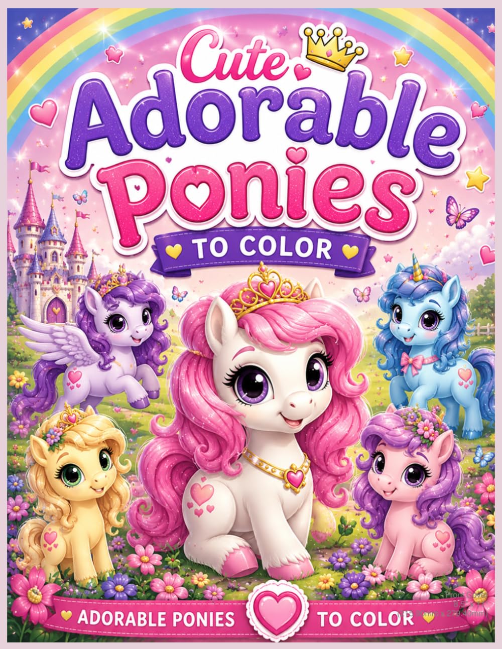 Cute Adorable Ponies To Color: Fun and Easy Pony Coloring Pages for Kids Ages 4-8