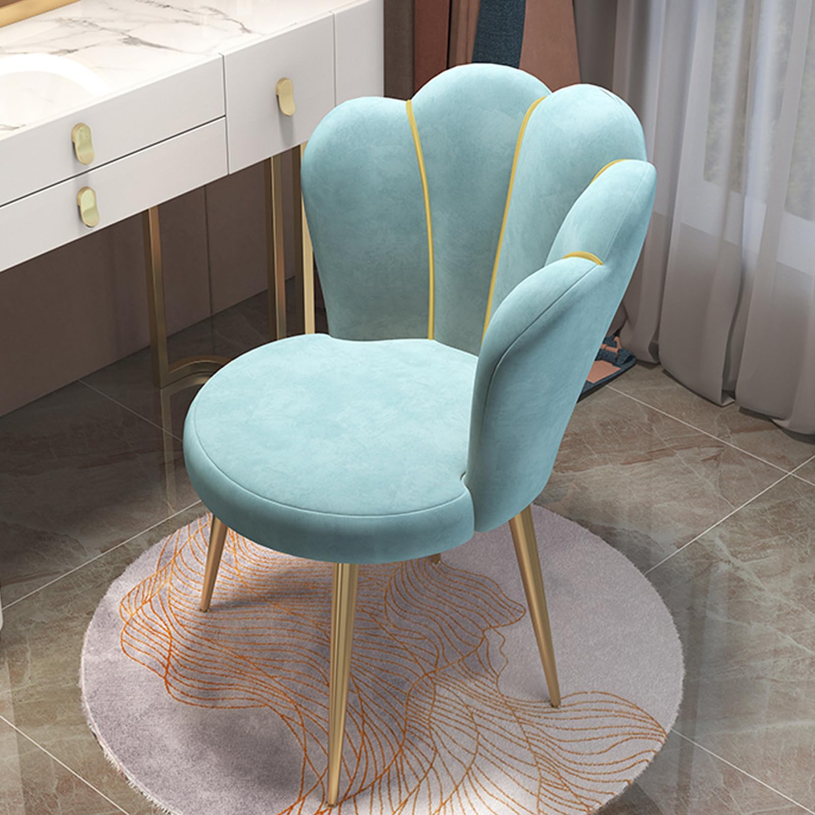 Silla de tocador elegante para rutinas de belleza en el dormitorio