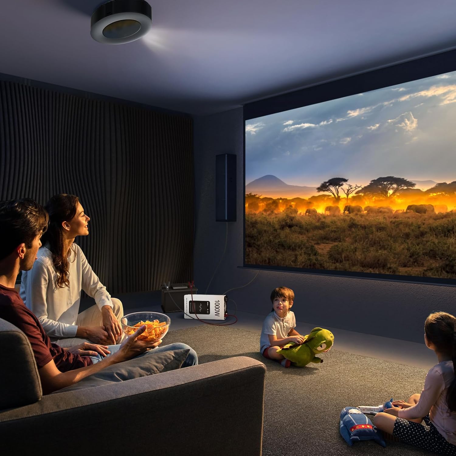 1000W Pure Sine Wave Inverter 12V DC to 120V AC Converter for Home, RV, Truck, Camping, Trailer, Support Li, AGM, SLD, Gel, FLD Batteries