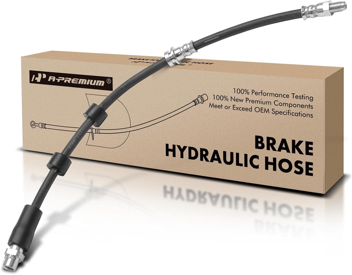 A-Premium Front Driver or Passenger Brake Hydraulic Hose Compatible with Select BMW Models - 325xi, 328i xDrive, 328xi, 330xi, 335i xDrive, 335xi, 2006-2013, 3.0L - Replace# 34306771690