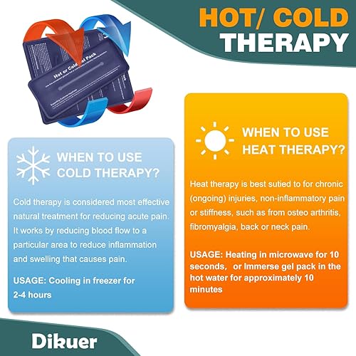Miniatura 3 de Paquetes de hielo reutilizables para lesiones, paquete de 2 paquetes de hielo de gel flexible suave caliente y frío para codo, rodilla, hombro,