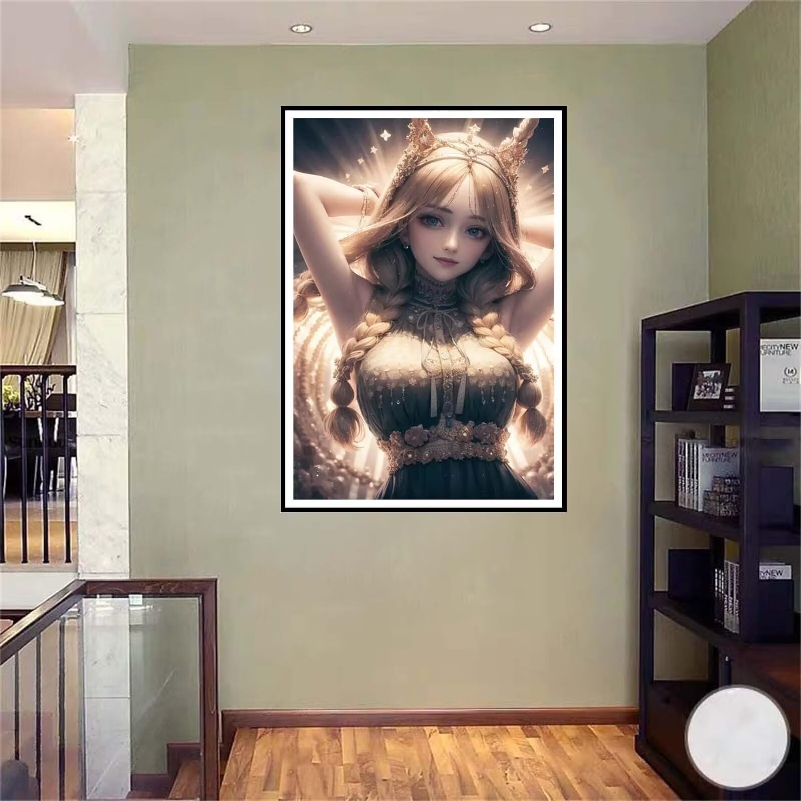 5D DIY Diamante Art Pintura kit Completo, Diamond Painting Adultos Niños Rhinestone Bordado de Punto de Cruz Artes Pintura Painting, Cuadros Decor para Cuarto, Sala de Estar - (Chica linda) 60x90cm