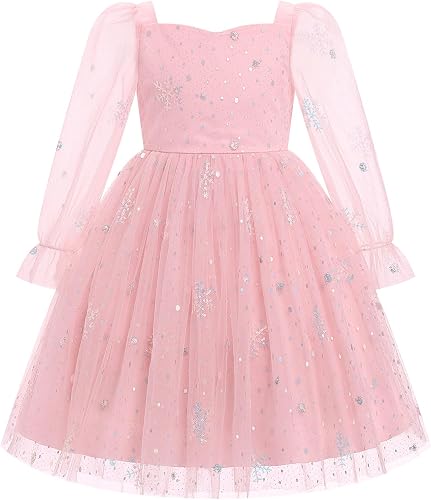 IMEKIS Winter Onederland 5th 6th Birthday Outfit: Toddler Tulle Pageant Dresses 
