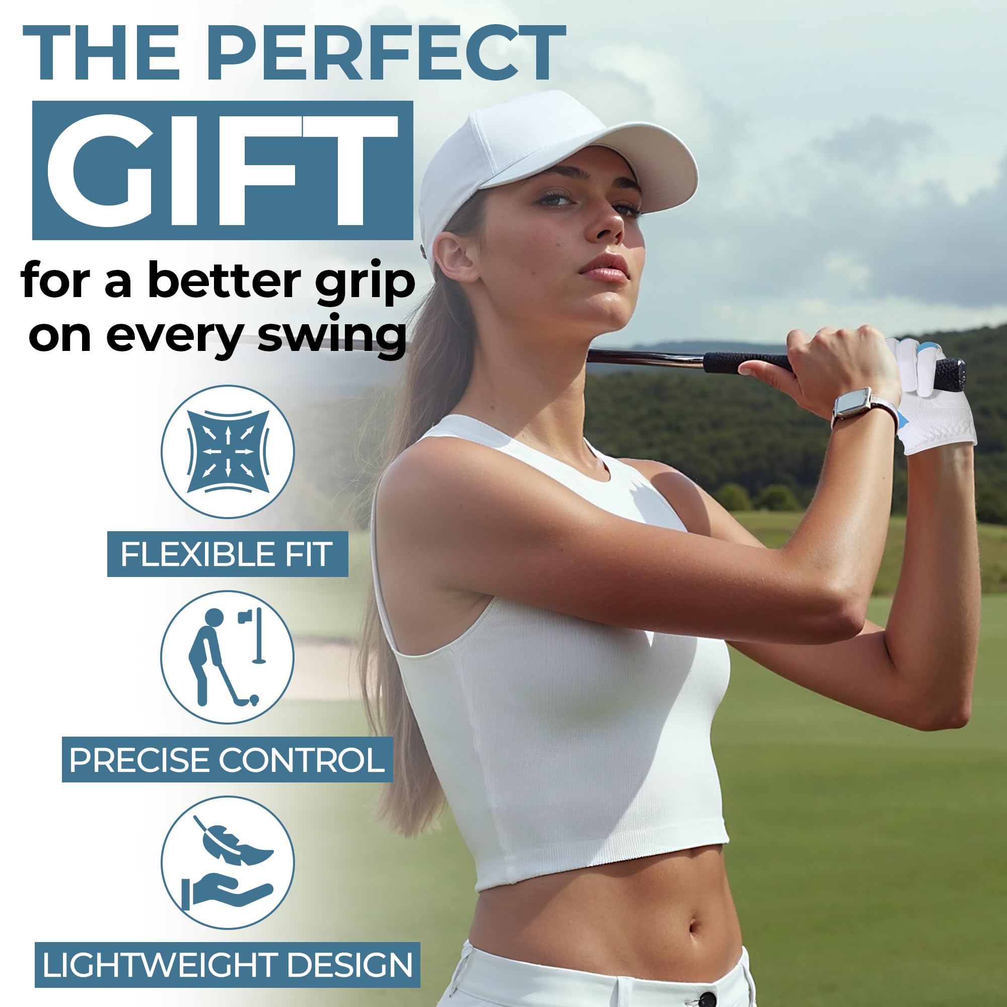 GIAMZONP Womens Golf Glove for Left or Right Hand 1 Pack, Breathable Lightweight Ladies Golf Glove with Non-Slip Grip for Women Golfers - Image 4
