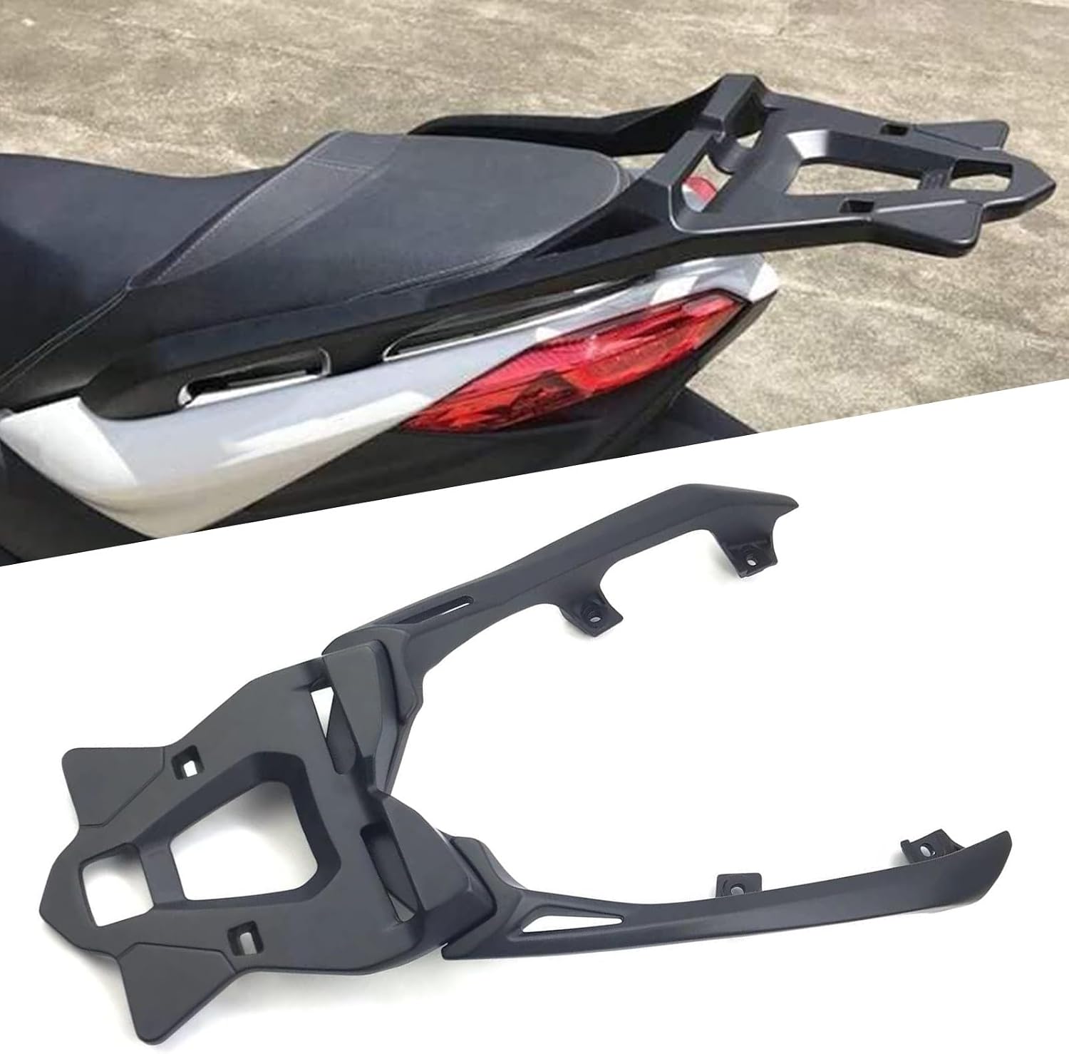 Compatible with Yamaha Xmax 300/250 17-24 Universal Motorcycle Luggage Rack Rear Tail Storage Rack Extended Top Case Holder Tail Box Support Bracket Cargo Carrier for Helmet, Bag