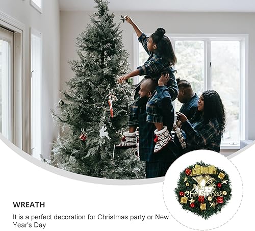 Miniatura 9 de Cabilock Corona de Navidad colgante de Navidad para puerta de Navidad, guirnalda de arrecife al aire libre, adornos navideños para exteriores,
