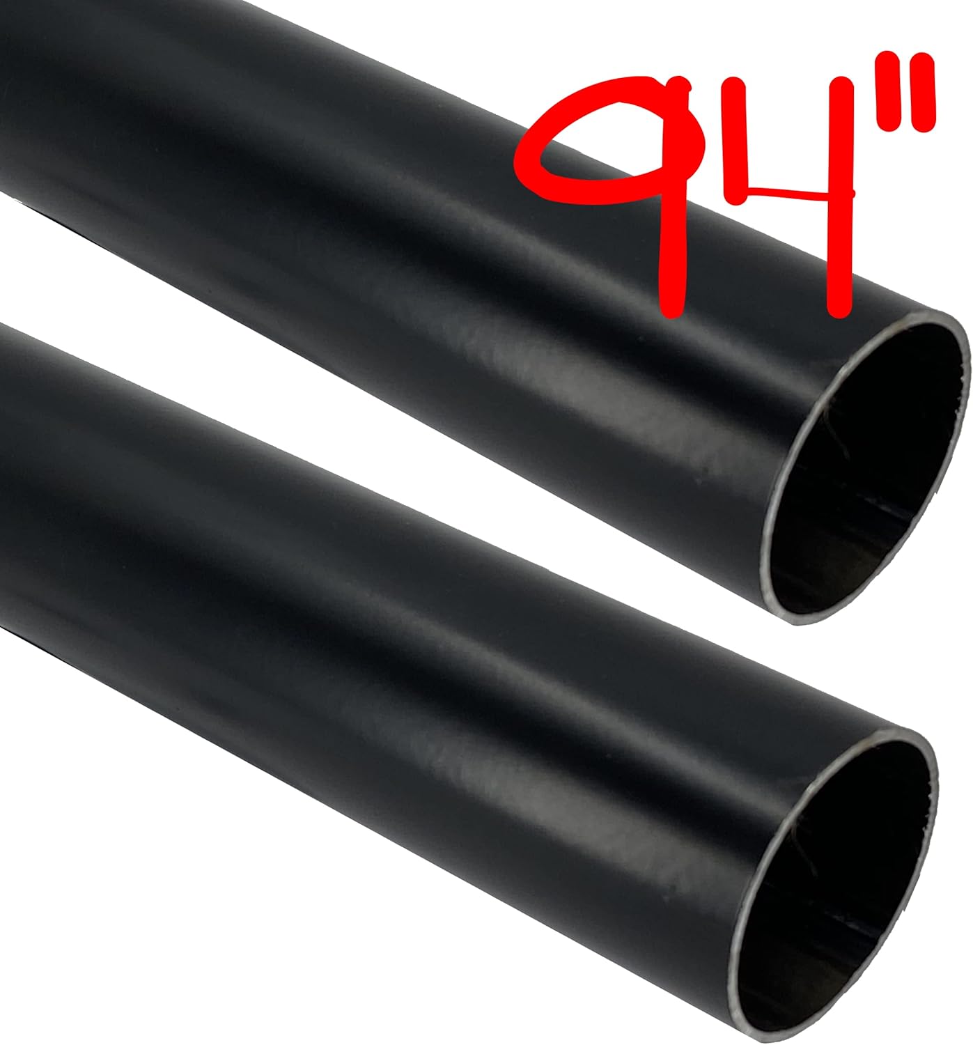 94" HEAVY DUTY Round Closet Rod | 32mm Diameter | Black Clothes Pole | 2 Pack