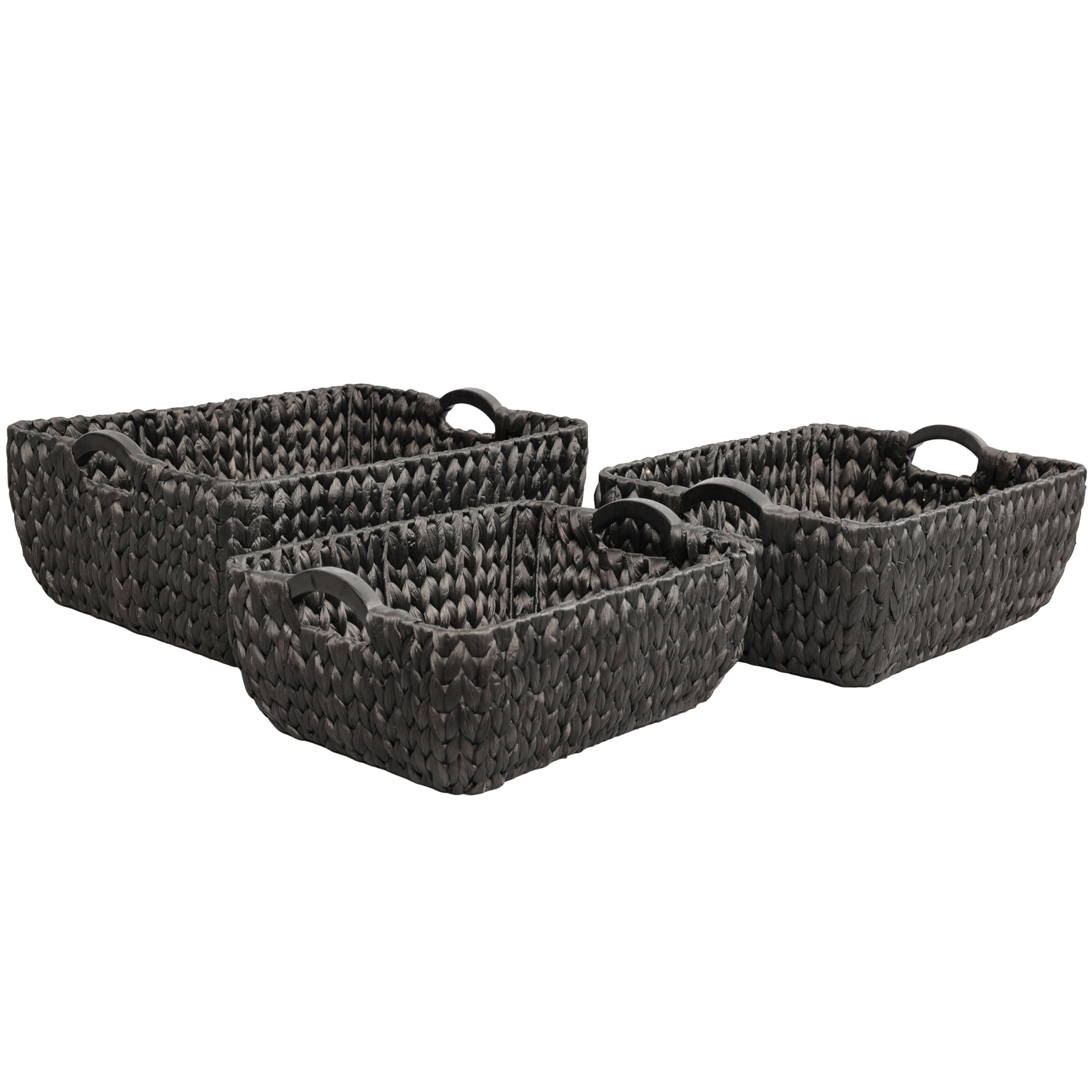 Lot de 3 paniers en jacinthe d'eau happimess Astor BSK2020C-3SET