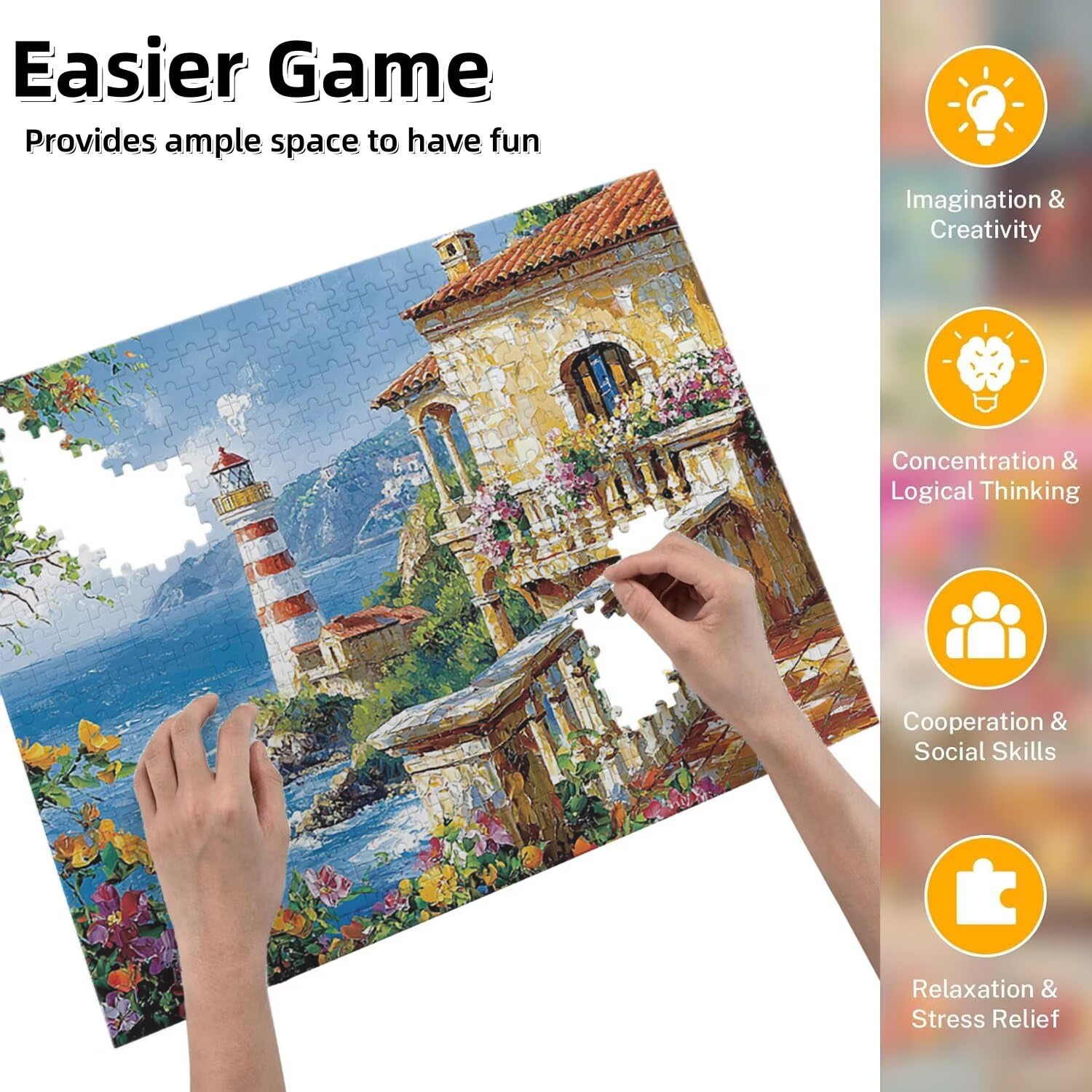 Jigsaw Puzzle, 4000 Pezzi Puzzle Classici, Vista Puzzle Rilassamento Intelligence, Mpossibile Difficile Puzzle Impegnativo per Adulti Puzzle Gioco Familiare, Regalo per Amore Amico Faro fr0-824