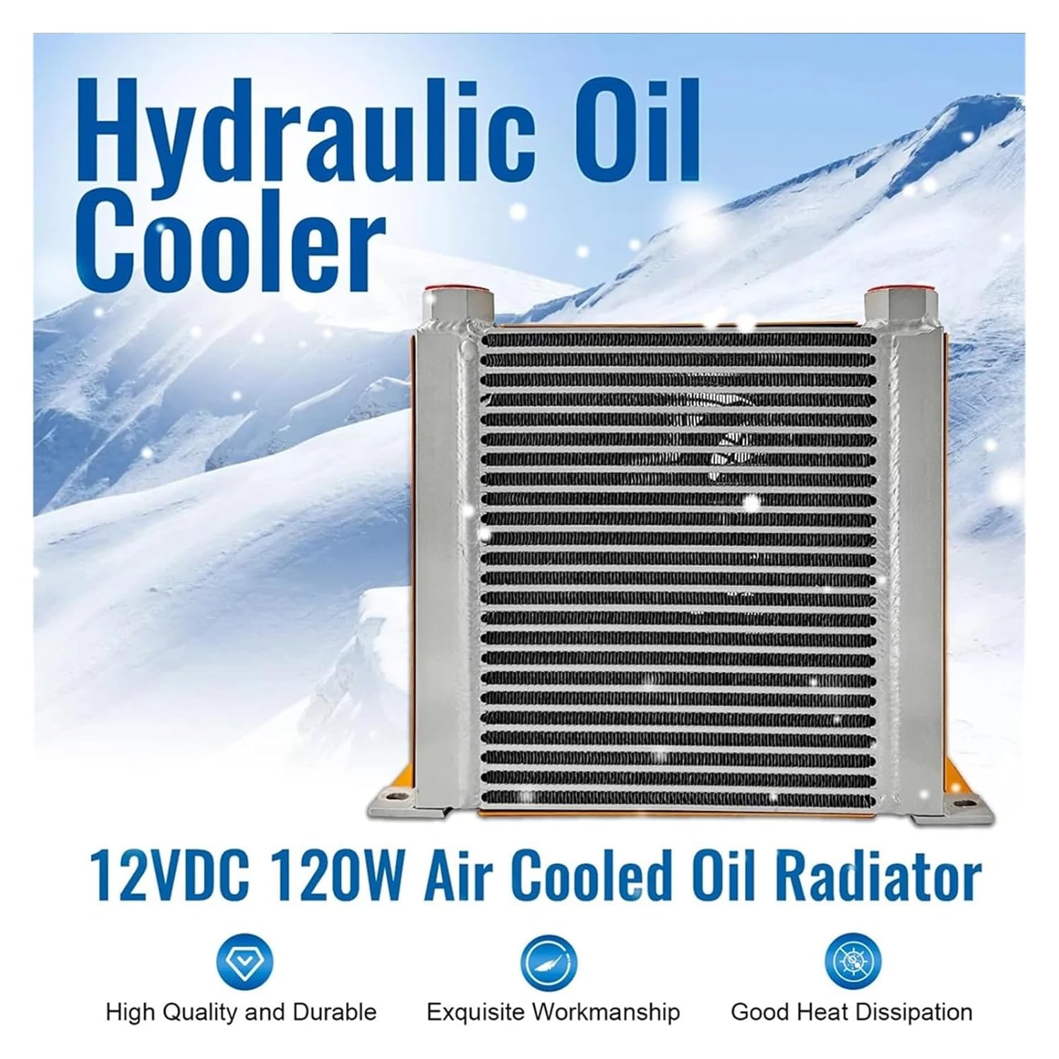 100L/min Hydraulic Oil Cooler AH1012T-CA 120W Hydraulic Air Cooler Air Cooled Oil Radiator Precise Welding & Efficient Fan Efficient Shock Absorption(380)