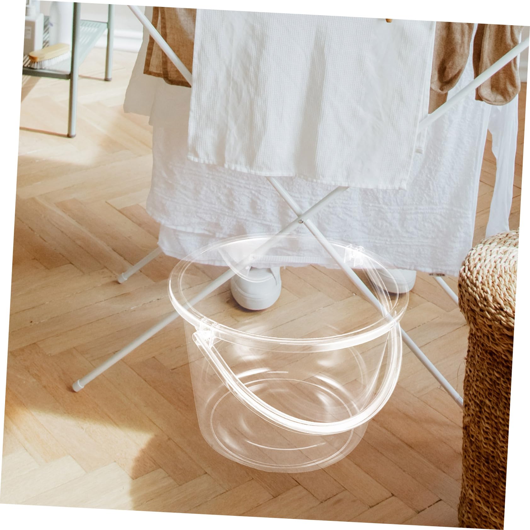 Transparenter Plastikeimer mit Griff, Tragbarer Wascheimer | Kunststoff Ausführung, Hochtransparent, ohne Deckel, für Waschen und Wischen