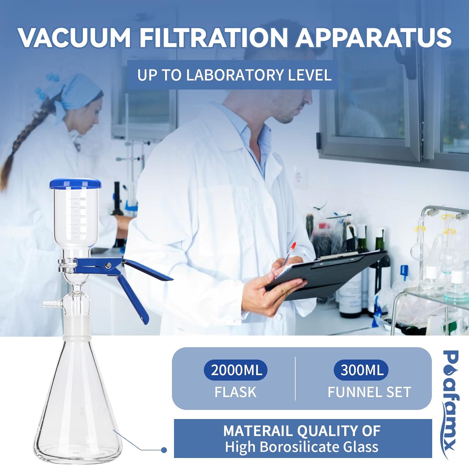 Buy Poafamx Lab Vacuum Filtration Distillation Apparatus 2000ml Flask