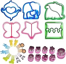 Conjunto de cortadores de sanduíches, 25 peças, cortadores de biscoito de frutas para sanduíches, kit de cozimento "faça você mesmo", cortador de pão e cortador de sanduíche para crianças, cortador de sanduíches, carimbos de biscoito, molde de bolo