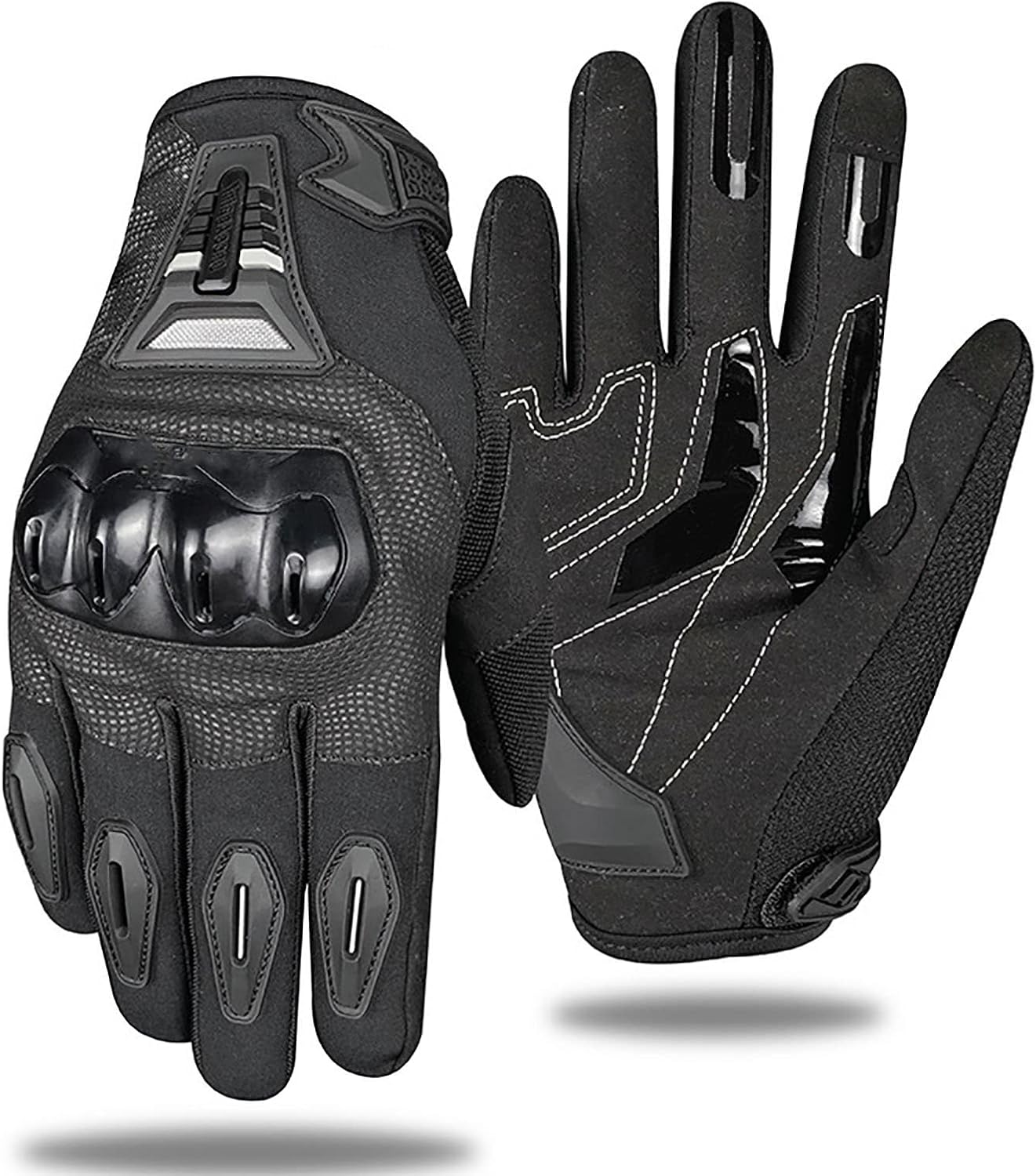 ロードレースベルベットライニンググローブモーターサイクルグローブスノーモービルスキーを登るための防風落下防止ガントレット,Black