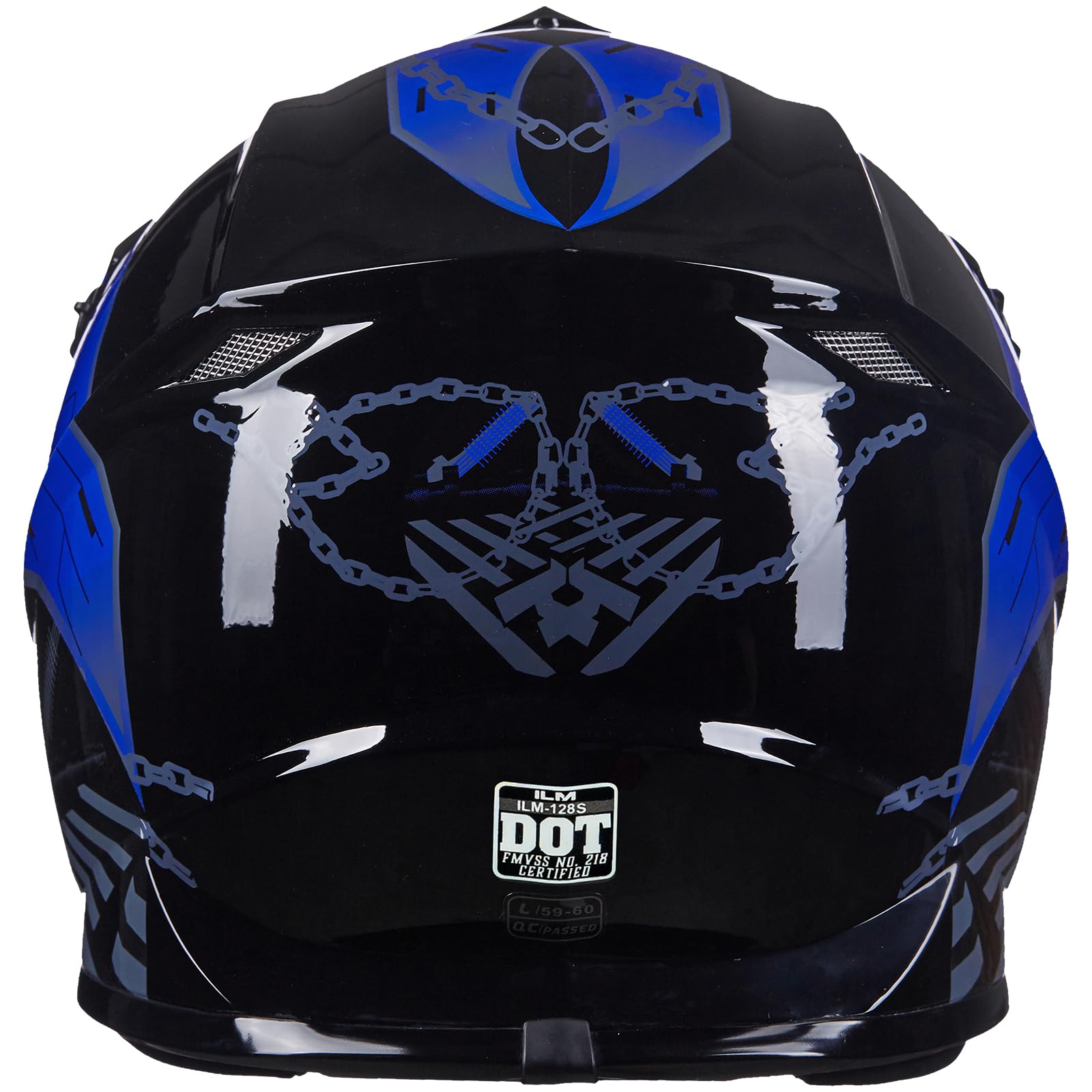 ILM Youth & Kids Dirt Bike Helmets Motocross ATV Dirtbike BMX MX Offroad Full Face Motorcycle Helmet, DOT Approved Model 128YS (Blue Black, Youth-Medium) : Automotive