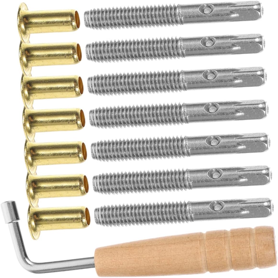 5sets Harp String Tuning Pin and Wrench Lyre Harp Repair Tools Includes Turn and Wrench for Easy Installation for Musicians and Beginners