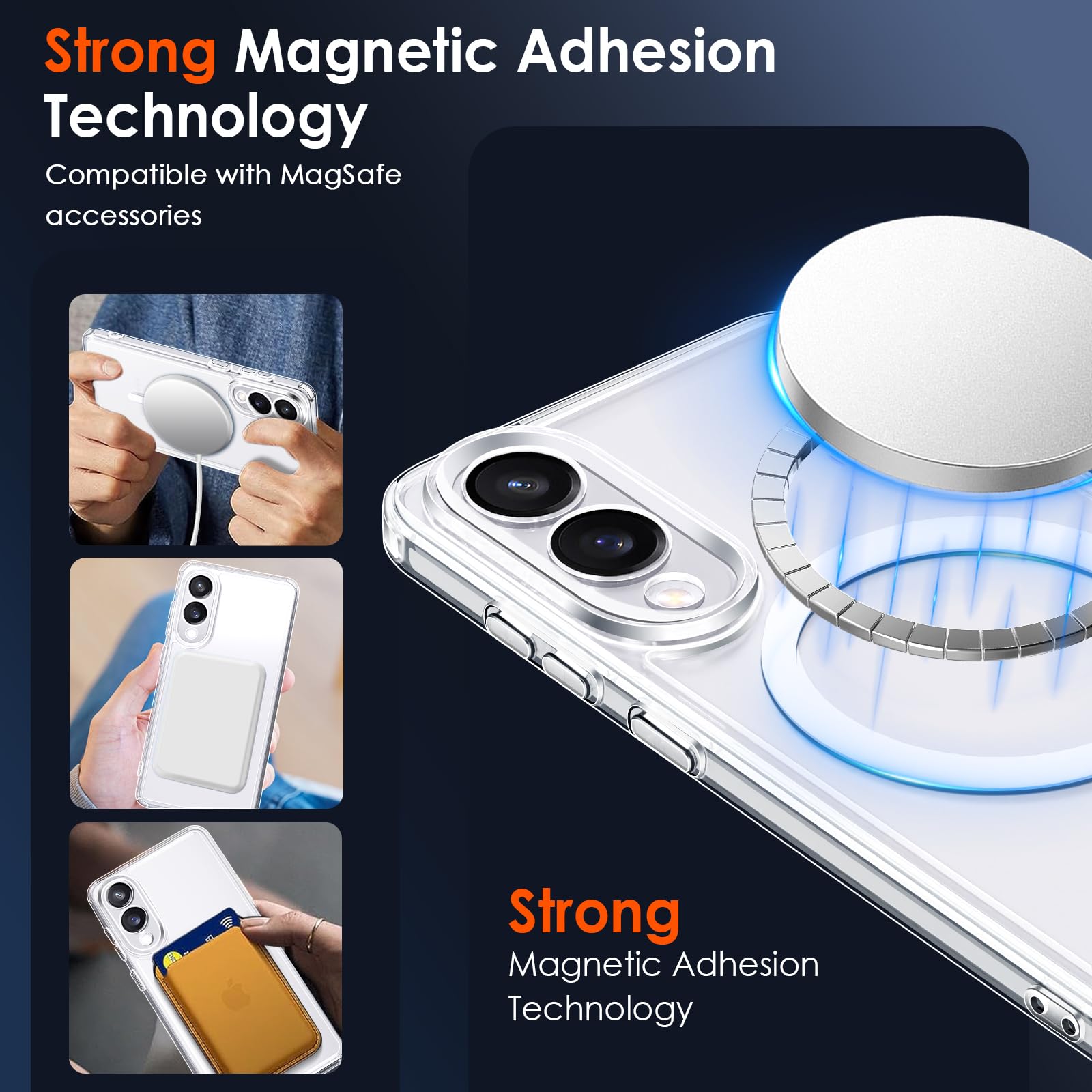 iVoler Chiaro Cover Magnetica per Samsung Galaxy S25 Edge 5G (Non per Samsung S25), Compatibile con MagSafe, [Antiurto di Grado Militare] Custodia Trasparente Sottile Antigraffio Rigida PC Case