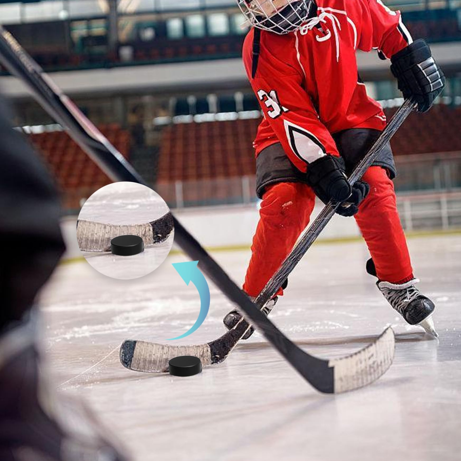 Lot de 4 palets de hockey sur glace en mousse, résistants à l'usure, légers, pour l'entraînement classique et la pratique. Palets hockey noirs souples pour une utilisation en intérieur. Cadeau