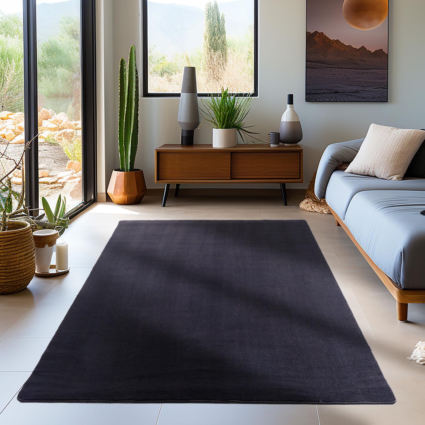 Carpetsale24 Waschbarer Teppich Kurzflor Modern Einfarbig Weich rutschfest Maschinenwaschbar Pflegeleicht für Wohnzimmer Schlafzimmer Flur Esszimmer