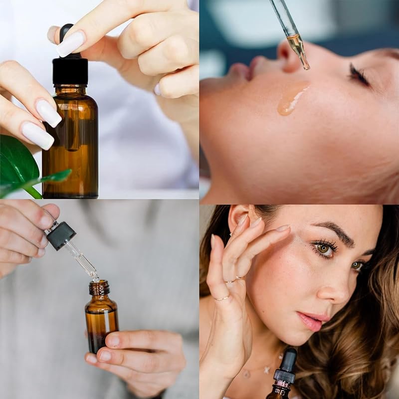 Cutiolly Barna Üveg Pipettás Flakon Szett - Illóolajokhoz, Aromaterápiához és Parfümökhöz - 10ml (1db) + 5ml (2db) - Hengeres Cseppentős Tár