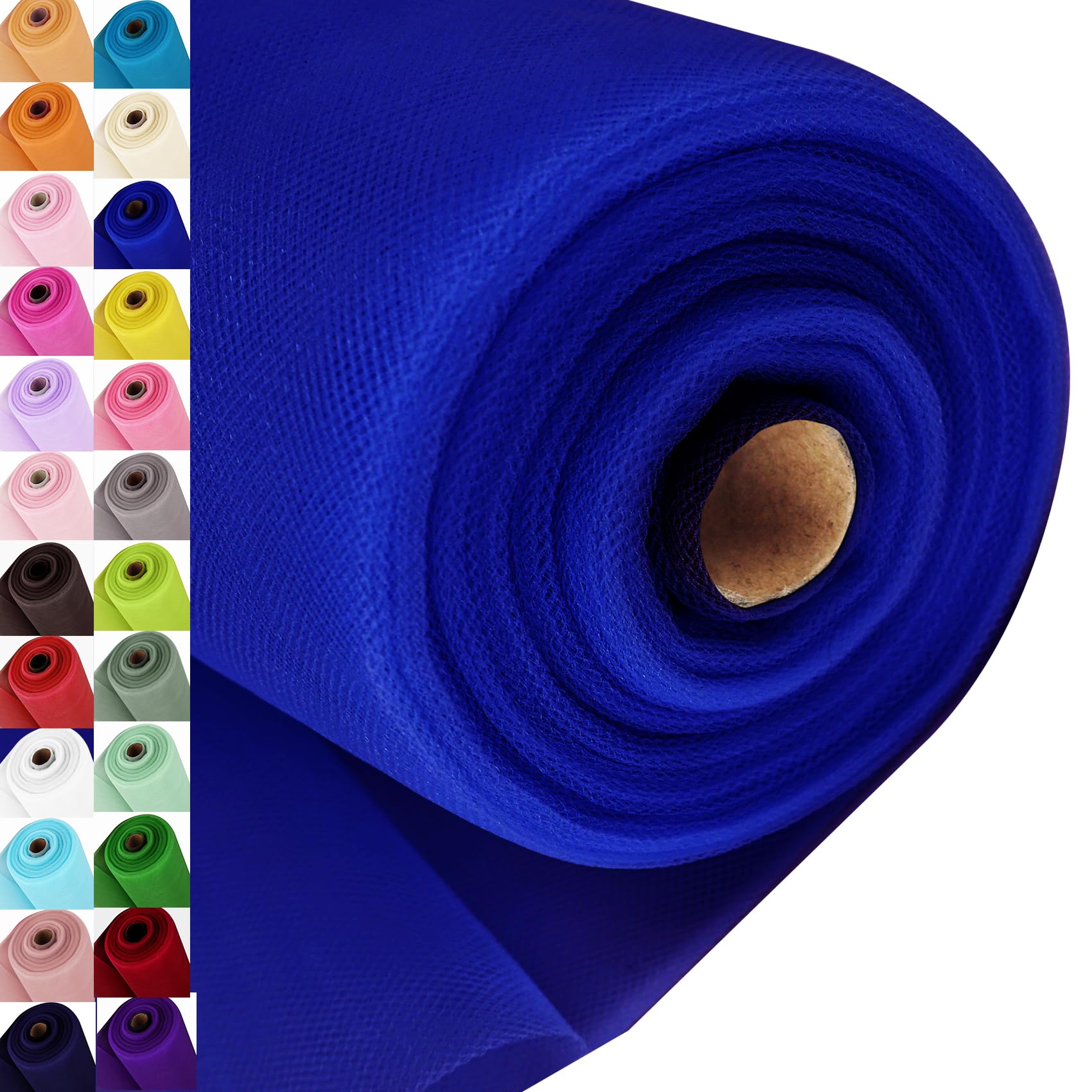 Royal Blue Tulle Fabric Roll Spool Bolt (54 Inch by 40 Yards) Large Tulle Wedding Party Decoration, Tutu Skirt, Table Runner, Gift Wrapping, Bridal Shower, Soft & Drape (Royal Blue) โ image 1
