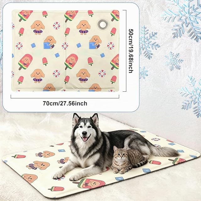 Foto 3 de 7 de JRTYMLU Manta Refrescante para Perros Lnyección De Agua 65 * 50cm,Cama Refrescante Perro con Gel No…