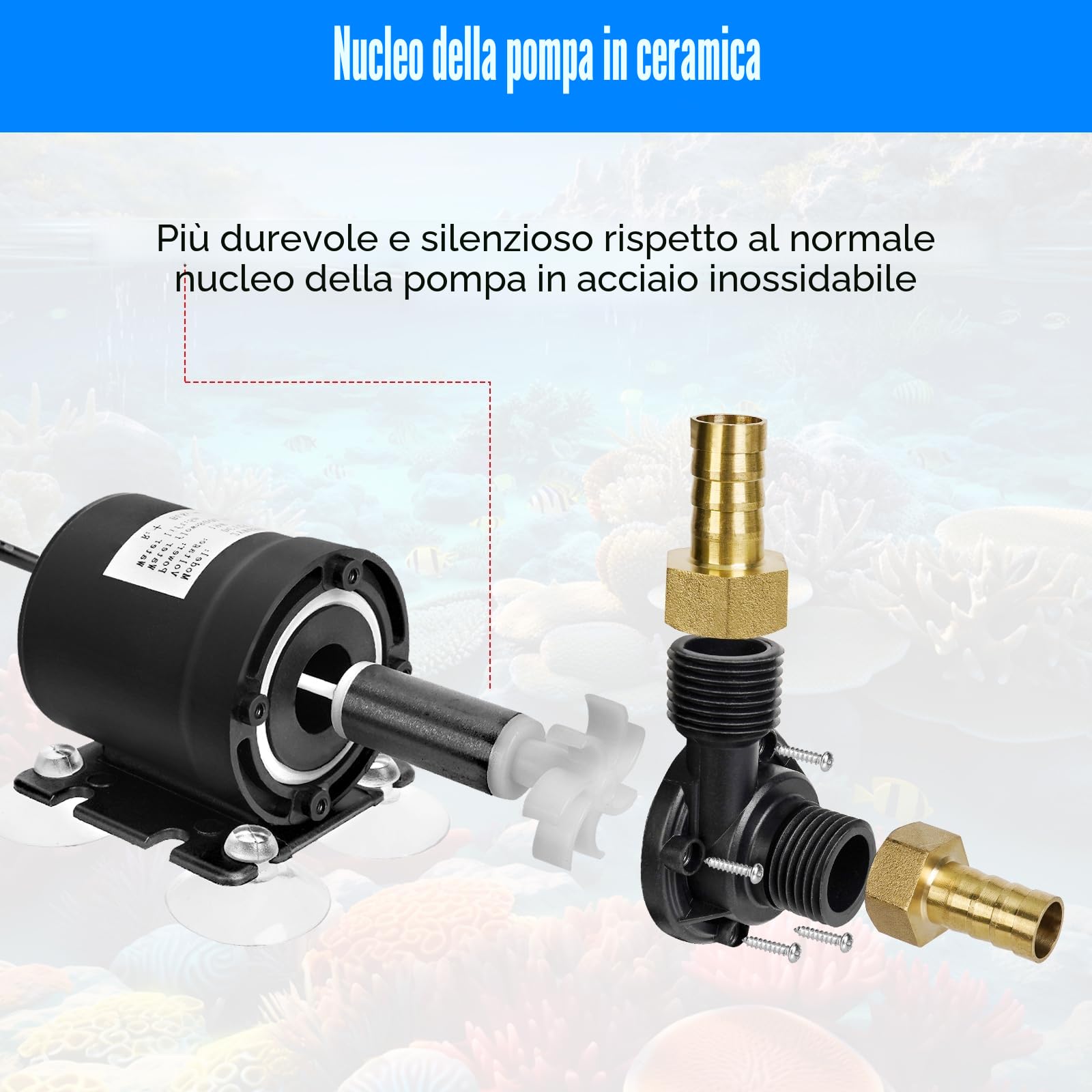 Portatile Mini Pompa Acqua, Pompa Acqua DC 12V 800L/H 5M Pompa Sommersa, Ultra-Quiet Pompa Immersione per Acquario Fontana Laghetto Irrigazione Giardino Piscina