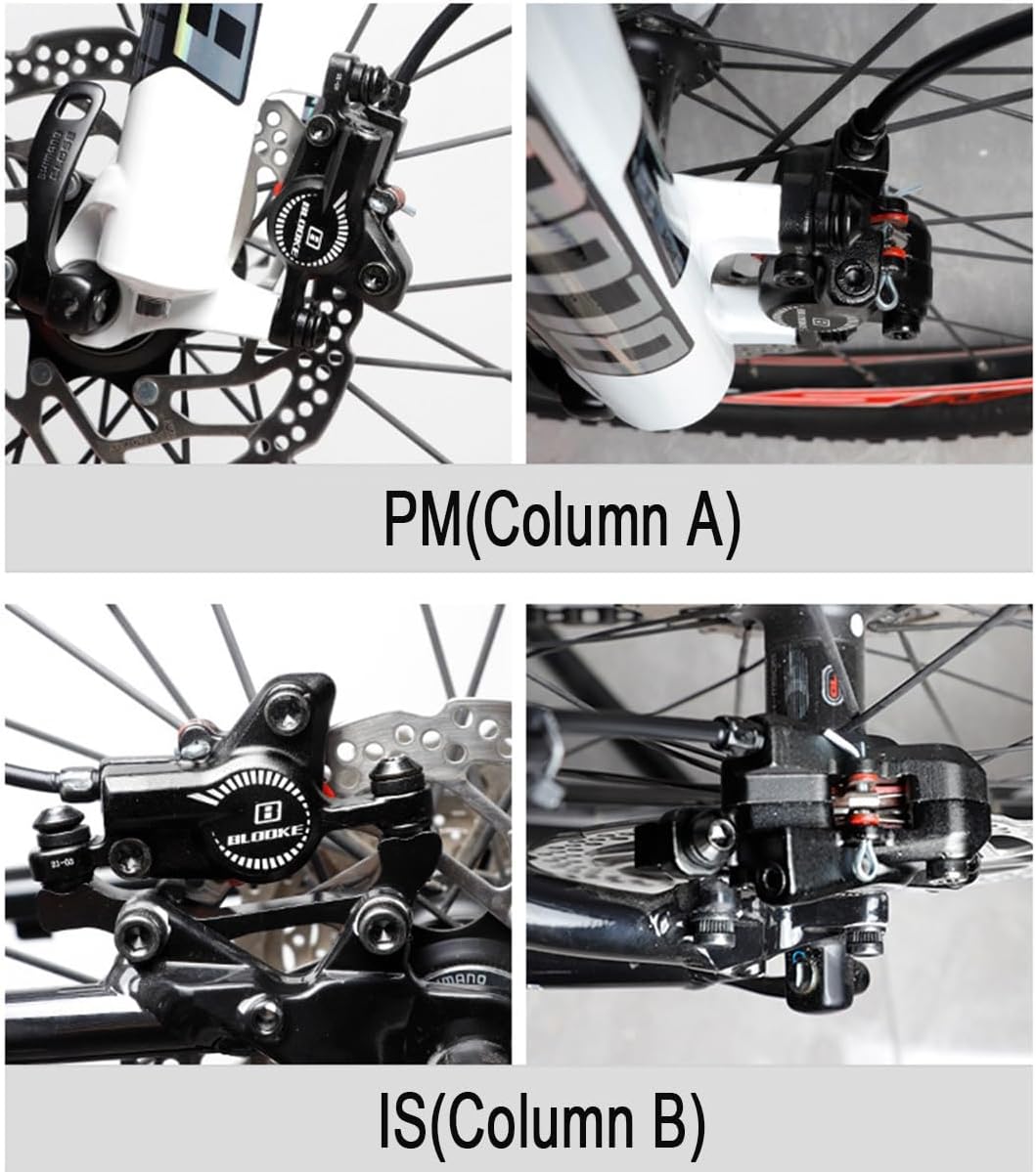 FukkeR Mountain Bikes Hydraulic Disc Brake Set Front & Rear 800mm/1400mm Mountain Bikes Disc Brakes Aluminum Alloy with Caliper PM/is Adapter and 160mm Rotors for BMX XC